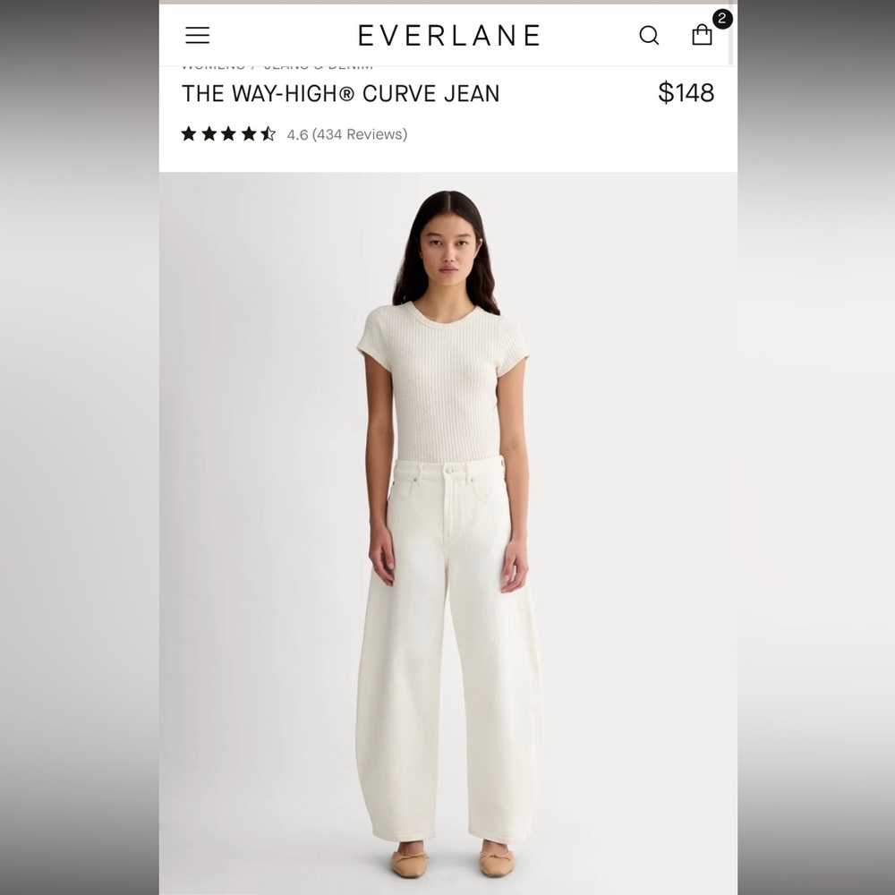 Everlane The Way High Curve Jean in Calico Ecru size 30